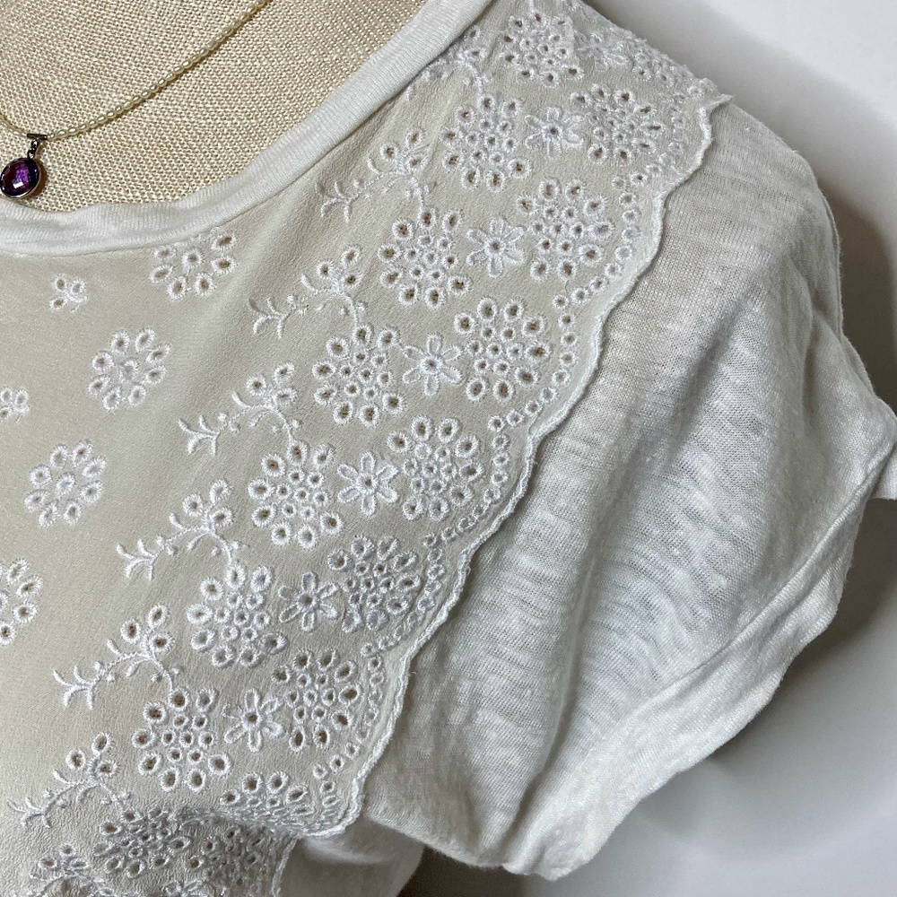 J Crew Silk Linen Eyelet T-shirt - Picture 5 of 8